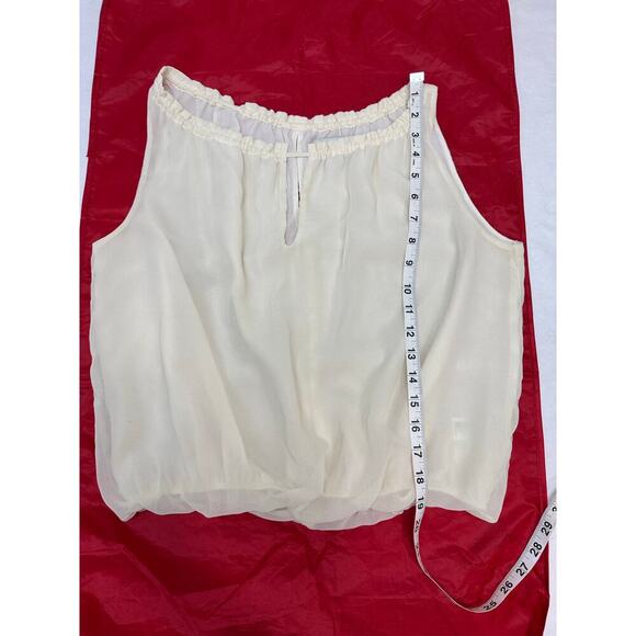 Vintage Y2K Bubble Hem Top Forever 21 Sleeveless Keyhole Back Ivory Size Small - Picture 6 of 10